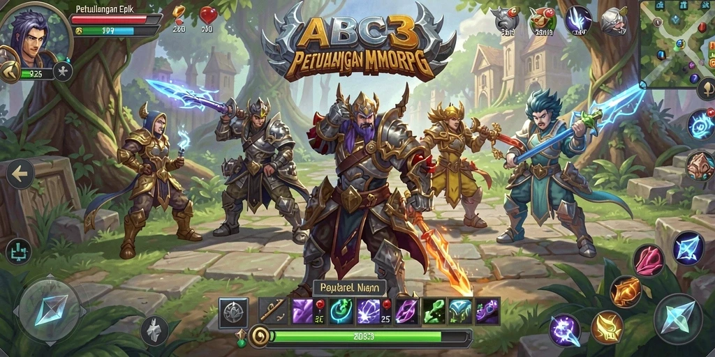 Screenshot gameplay <strong>ABC33</strong> menunjukkan petualangan di dunia MMORPG.