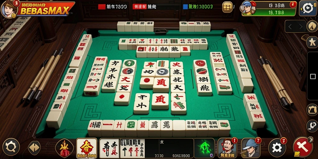 Tampilan permainan Mahjong di BEBASMAX yang menawan dan menarik.
