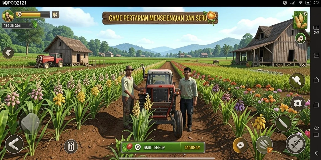 Screenshot MPO2121 menampilkan gameplay pertanian yang seru.