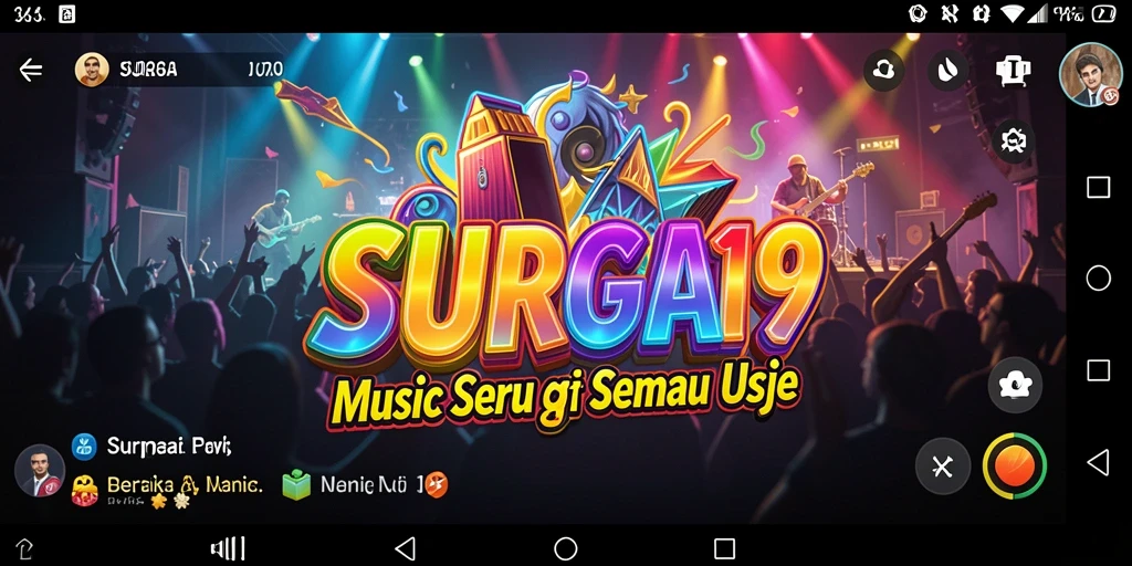 Tampilan gameplay seru dari SURGA19 yang menampilkan interaksi dengan musik.