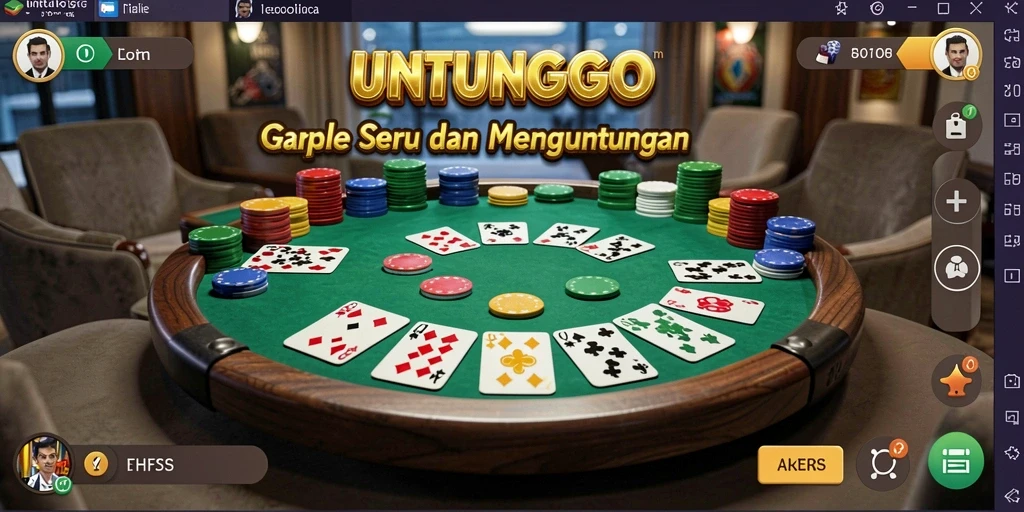 Tampilan screenshot UNTUNGGO dengan gameplay Gaple yang seru.