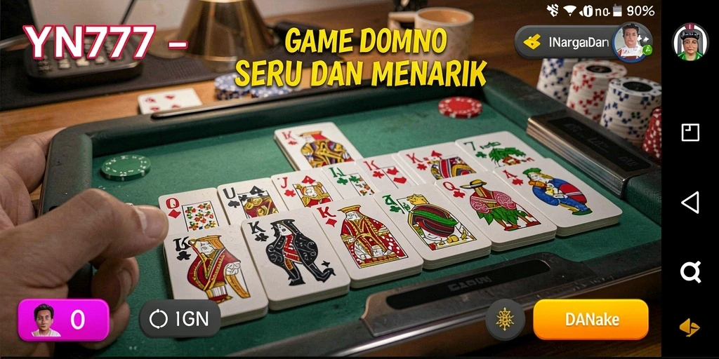 Tampilan utama gameplay Domino YN777 yang seru.